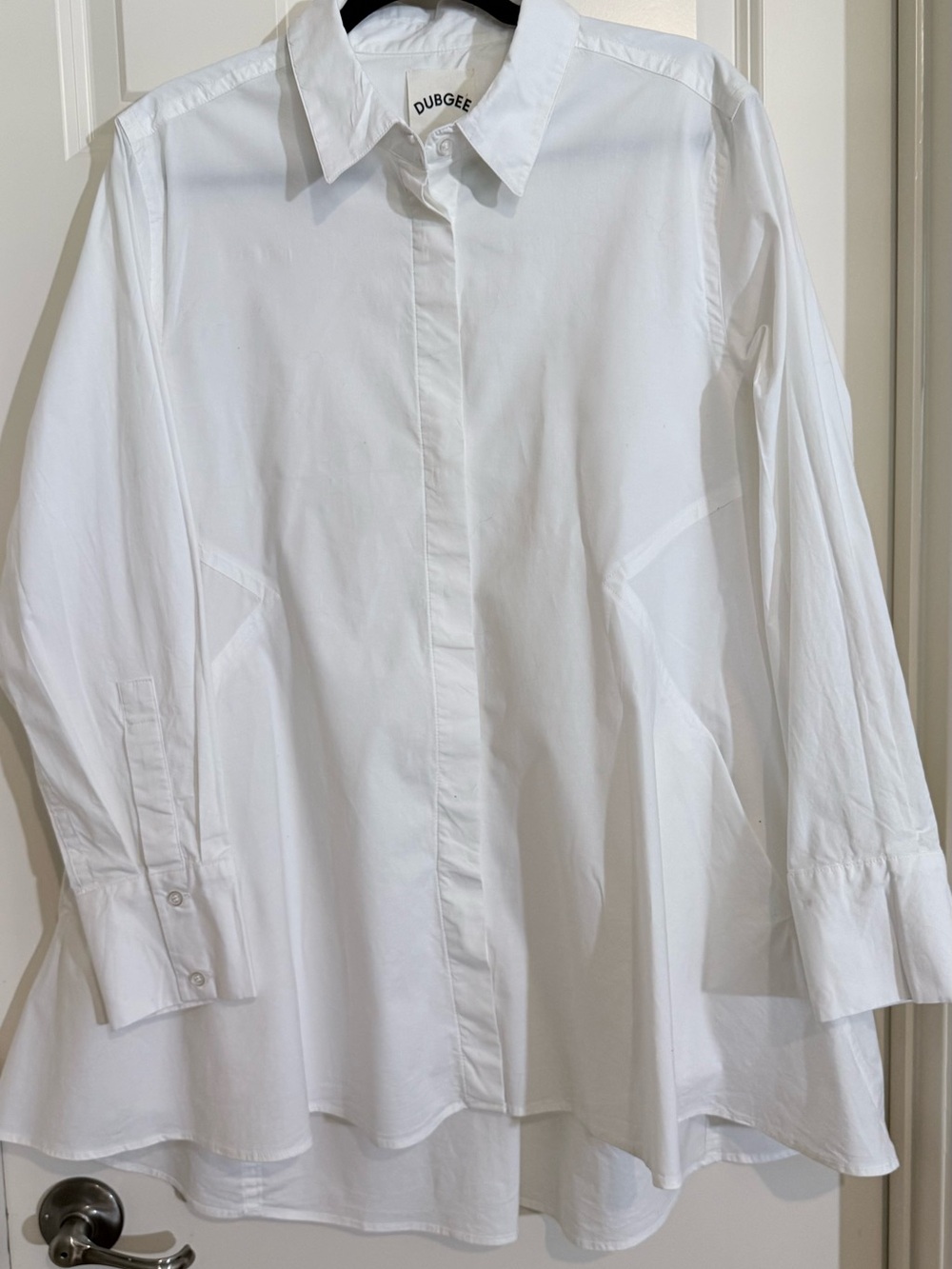 Dugbee Women's Button-Down Shirt with Peplum flare